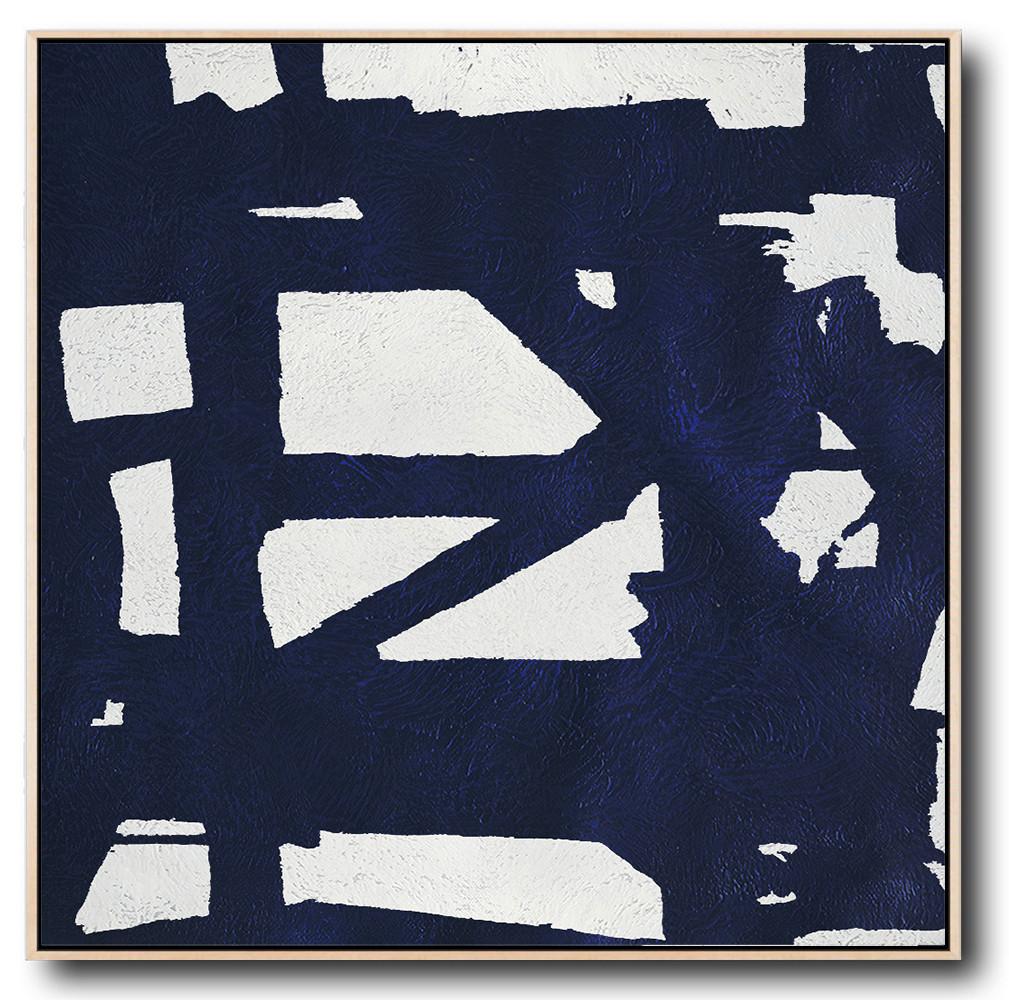 Navy Blue Minimalist Painting #NV196A - Click Image to Close